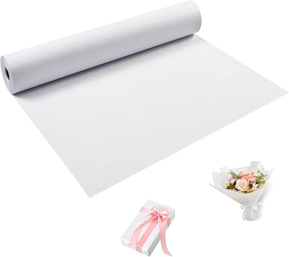 White Wrapping Paper Roll 30"x 1200" Craft Paper Roll by PONGHEI