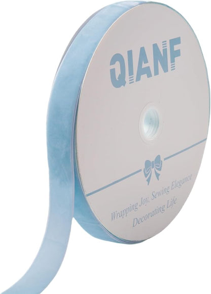 Vintage Sky Blue Velvet Ribbon Christmas Ribbon by QIANF
