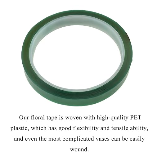 HAHIYO Clear Green 0.5Inch 2Rolls Floral Tape Waterproof Florist Tape Flower - Image 5