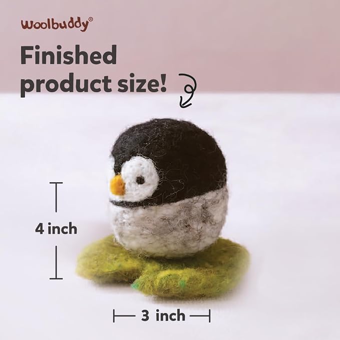 Woolbuddy Needle Felting Kit for Beginners Adults, Penguin Sea Animal Project - Image 3