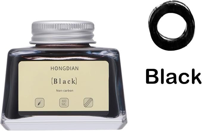 Asvine Hongdian Fountain Pen Bottled Ink Black, 60ml Fountain Pen Bottled Ink - Image 5