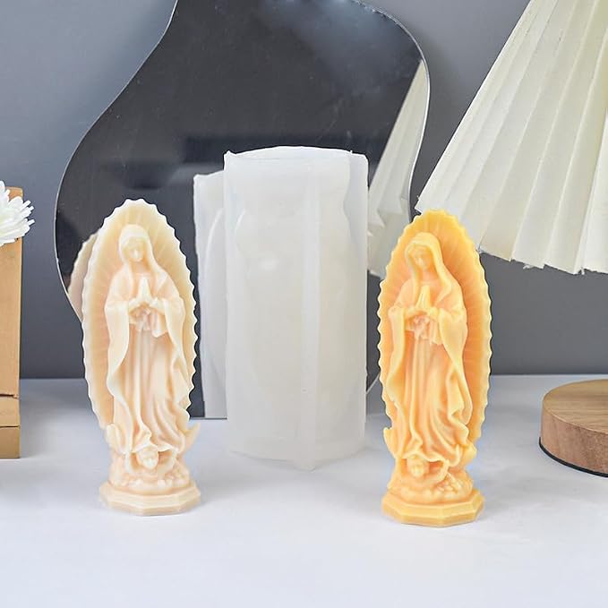 Virgin Mary Silicone Candle Molds, Religious 3D Virgin Mary Statue Molds - Image 6