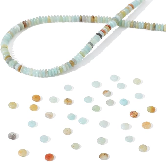 Natural Amazonite Disk Stone Beads 4x2mm 160pcs Rondelle Loose Semi Gemstone - Image 6