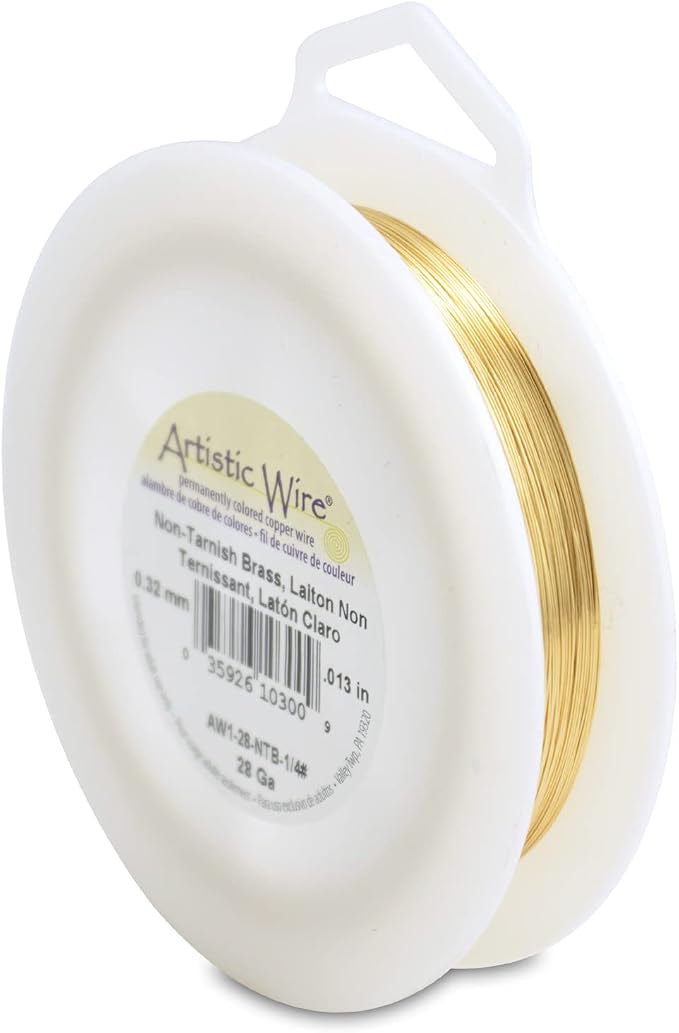 Artistic Wire, 28 Gauge Tarnish Resistant Brass Craft Wire, 523 ft by Unknown