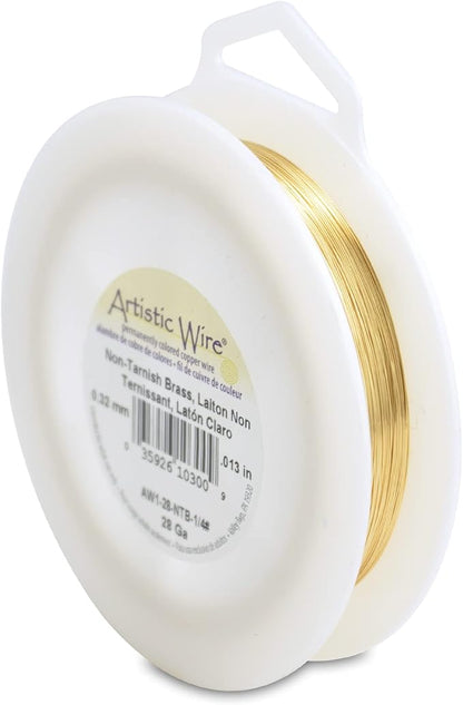 Artistic Wire, 28 Gauge Tarnish Resistant Brass Craft Wire, 523 ft by Unknown