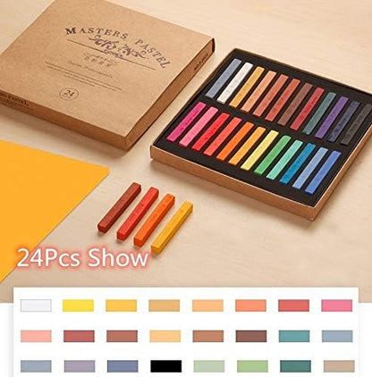 Non Toxic Artist Pastels, Square Soft Pastels Set, Chalks 12/24/36/48 Colors - Image 2