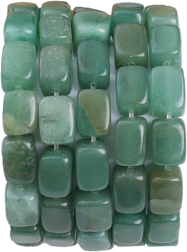 Natural Green Aventurine Cuboid Stone Loose Semi Gemstone Beads by Beadia