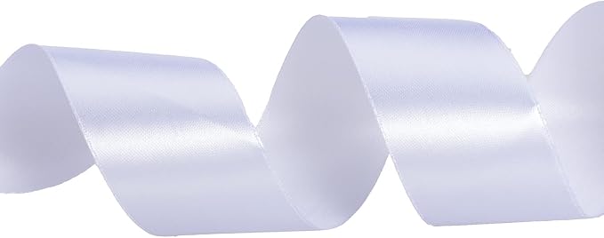 1 1/2 Inch White Solid Satin Ribbon, 50 Yards Craft Fabric Ribbon - Image 3