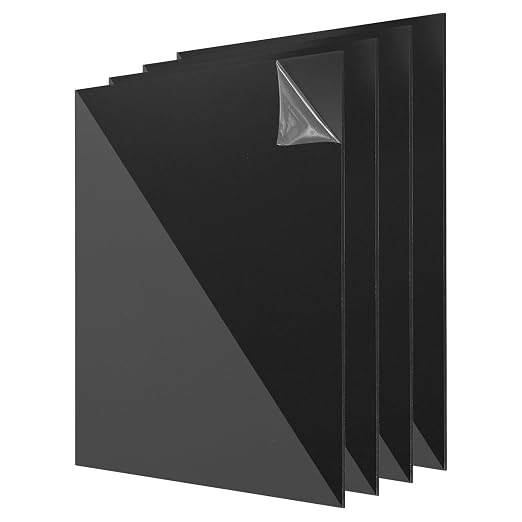 uxcell 4Pcs Acrylic Sheets 12x12 Inch Acrylic Panel 1/8 Inch-3mm Plastic Board by uxcell