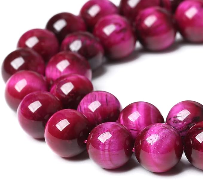 Natural Rose Red Tiger Eye Agate Stone Round Loose Beads - Image 5