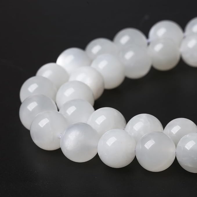 36pcs 10mm Natural White Moonstone Beads AAA Gemstone Round Loose Beads - Image 3