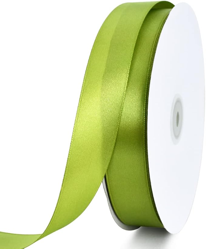 TONIFUL 1 Inch x 100yds Sage Olive Green Satin Ribbon, Thin Solid Color Satin by TONIFUL