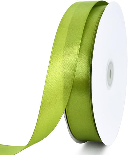 TONIFUL 1 Inch x 100yds Sage Olive Green Satin Ribbon, Thin Solid Color Satin by TONIFUL