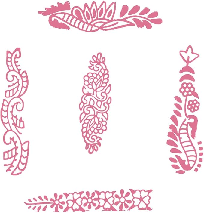 Mehndi Print Blocks Stylish Border Pattern Wooden Stamps - Image 2