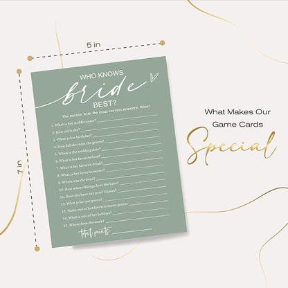 Bridal Shower Games Cards, 25 Guests, Educational, 5 x 7 inches - Image 2