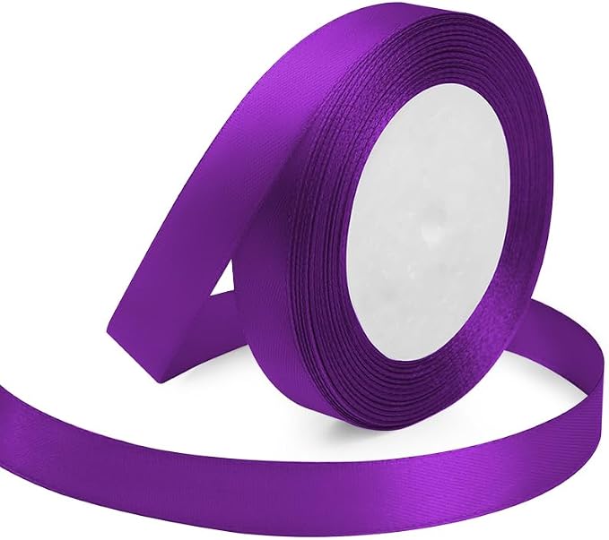 Purple Ribbon 5/8 Inches x 25 Yards, Bows Making, Floral Bouquets, DIY by KMERLIFE