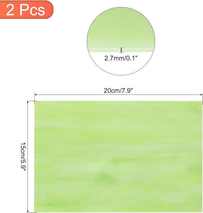 MECCANIXITY 2 Pcs Stained Glass Sheet Mosaic Tile 7.9 Inch x 5.9 Inch Light - Image 2