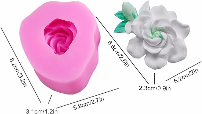 Gardenia Flower Silicone Soap Mold Candle Mold Fondant Chocolate Candy Cake - Image 2