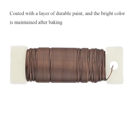 HAHIYO 22Gauge Coffee Color Metal Floral Wire - Image 8