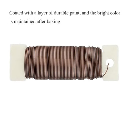HAHIYO 22Gauge Coffee Color Metal Floral Wire - Image 8