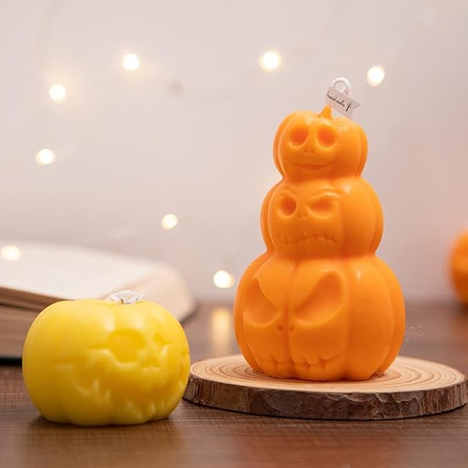 4Pcs Halloween Ghost Candle Silicone Molds Set, DIY 3D Halloween Pumpkin Skull - Image 4