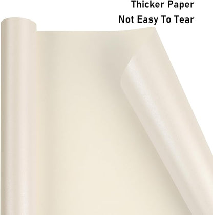 NESCCI Off White Matte Wrapping Paper, Solid Color Pearly-Lustre Paper - Image 3