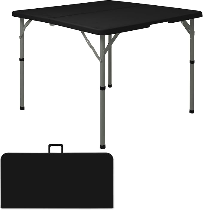 34" Square Folding Table, Party Use, HDPE Plastic Tabletop by HAISIWLKJ