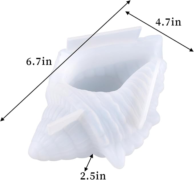Wehous Large Conch Silicone Mold Unique Conch Shaped Tray Resin Concrete Mold - Image 3