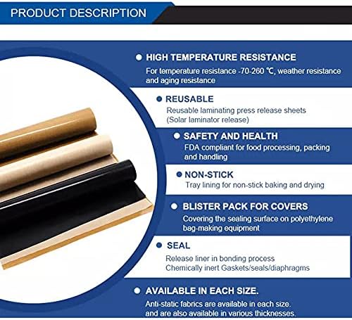 6pcs 16" x 20" PTFE Coated Sheet, Fiberglass Fabric, 5 Mil Heat Press Cover - Image 4