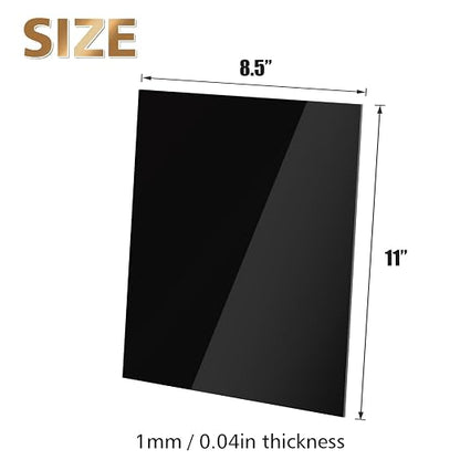 Egofine 8.5" x 11" Black Plexiglass Sheets 12 Pack 0.04 Inch Cast Acrylic Sheet - Image 2