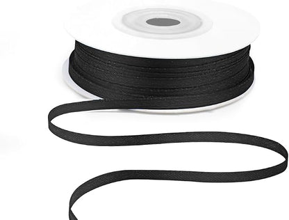 KMER LIFE 1/8" Wide x 50 Yards Black Polyester Satin Ribbon, Gift Wrapping & by KMERLIFE