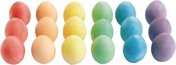 Colorations Chunky Chalk Eggs, for Kids and Toddlers, Easy Grip, 2 1/8 X 1 1/2 by Colorations