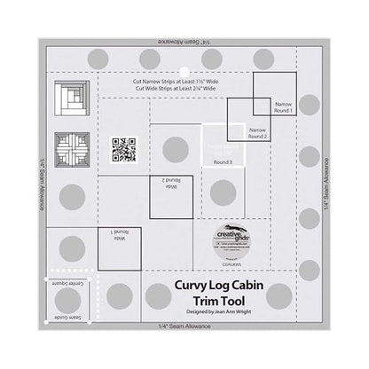 Creative Grids Curvy Log Cabin Trim Tool Quilt Ruler – CGRJAW5 – Made in USA - Image 3