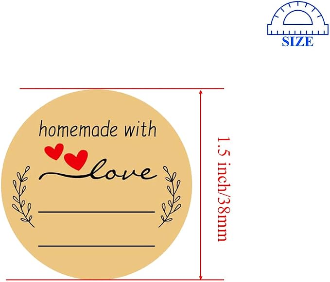 HAHIYO 1.5Inch 500P Round Natural Brown Kraft Stickers - Image 2