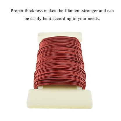 HAHIYO 26Gauge Red 1Roll Total 38Yards Metal Floral Wire Flexible Paddle Wire - Image 5