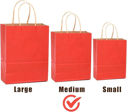 qiqee 32-Packs Red Paper Gift Bags - Image 2