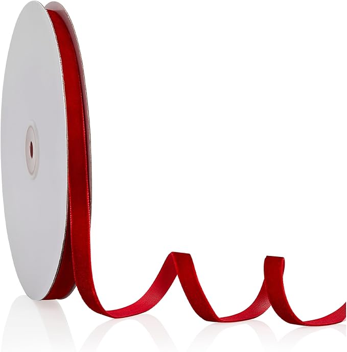 3/8" X 20 Yards Red Velvet Ribbon by Bomybaw