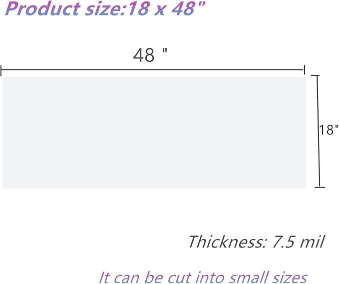 BANLTRE 18"x48" 5 Pieces Clear Blank Stencil Acetate Mylar - Image 2