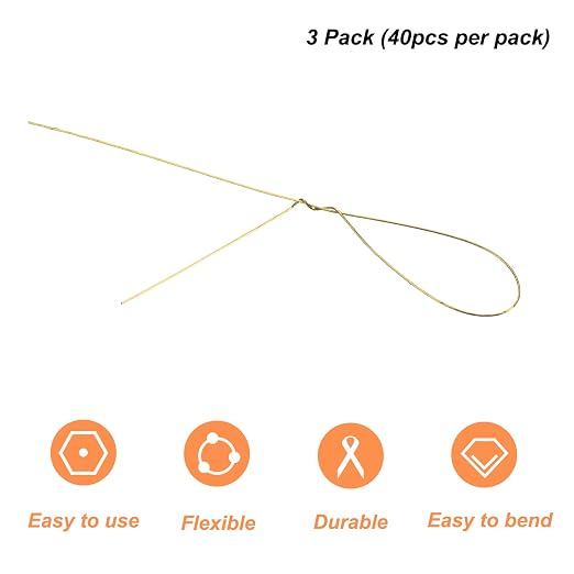 PATIKIL 32 Inch 24 Gauge Floral Stem Wire, 3 Pack/120 Pieces Bouquet Stem Paper - Image 3
