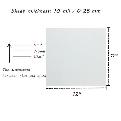 BANLTRE 10 Sheets 10 mil Mylar Sheet 12 x 12 inch Milky Translucent PET Blank - Image 3