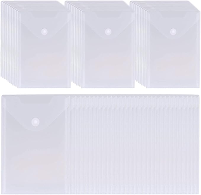 50 Packs Clear Stamp Die Storage Pockets Plastic Seal Bags Storage Case by Aasjbofa