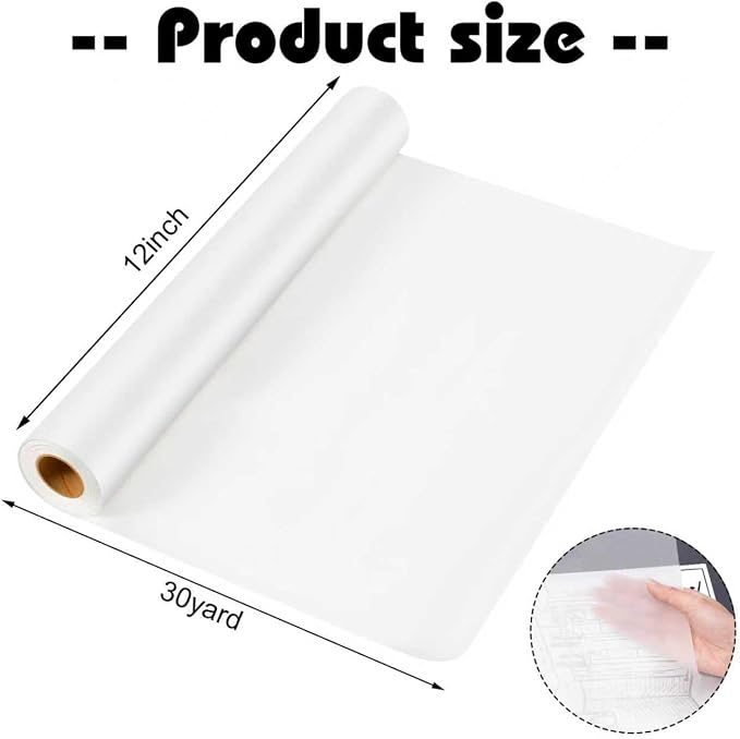 Tracing Paper Roll 12 Inch x 30 Yards White Pattern Paper Translucent Trace - Image 2