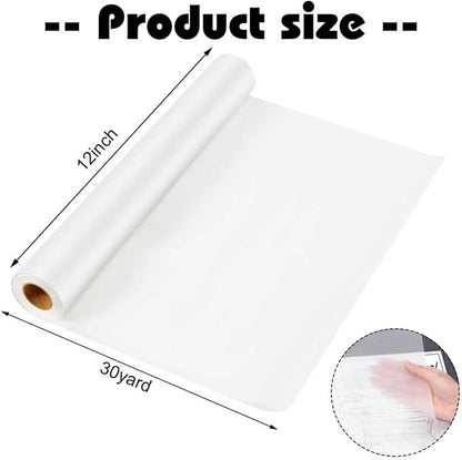 Tracing Paper Roll 12 Inch x 30 Yards White Pattern Paper Translucent Trace - Image 2