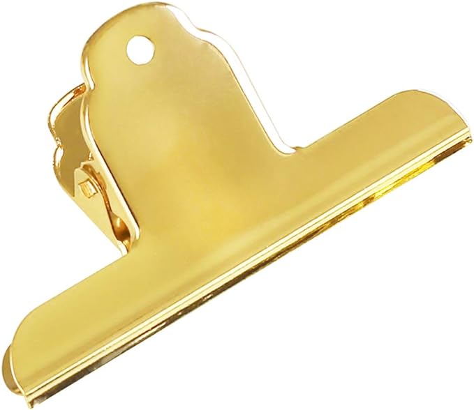 Coideal Gold Metal Bulldog Paper Clips, 3 Pack Stainless Steel Large Bull Clips by Coideal