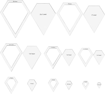 BENECREAT 16 Sizes Jewel Quilting Template, Acrylic Intricate Sewing Machine by BENECREAT
