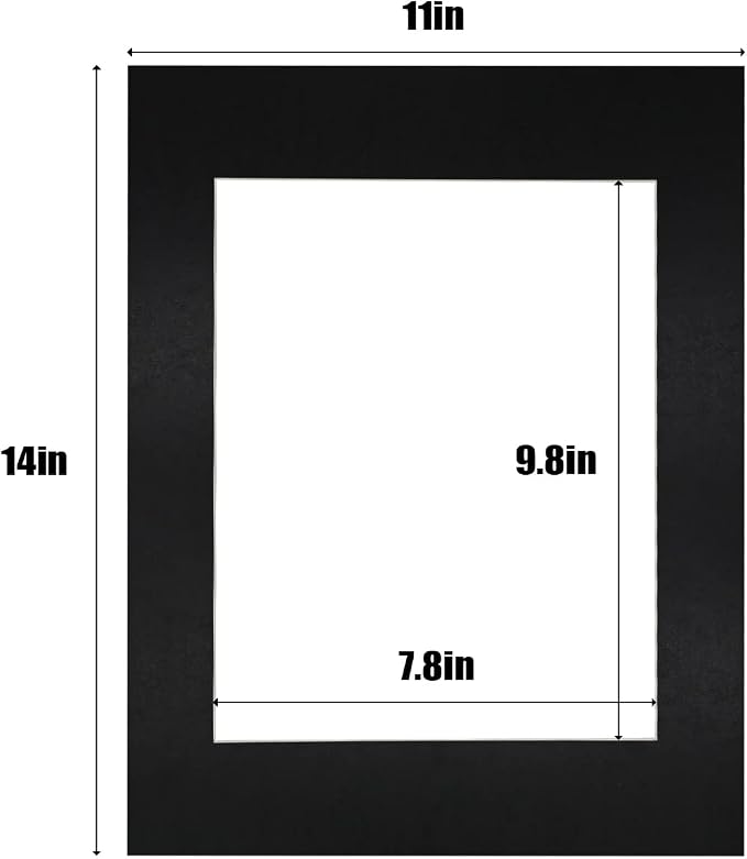 Egofine 11x14 Black Picture Mats Pack of 14, Frame Mattes - Image 6