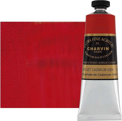 Charvin Extra Fine Professional Artist Acrylic Paint Colors, 150ml Cadmium - Image 2
