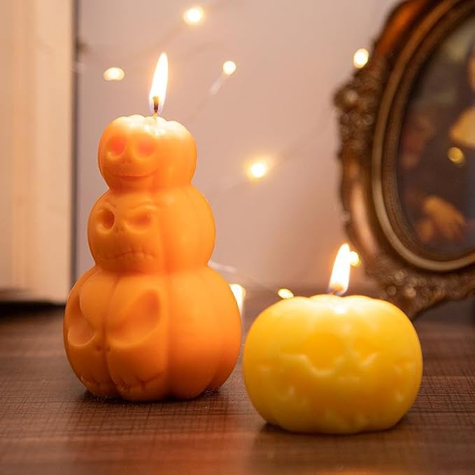 4Pcs Halloween Ghost Candle Silicone Molds Set, DIY 3D Halloween Pumpkin Skull - Image 6
