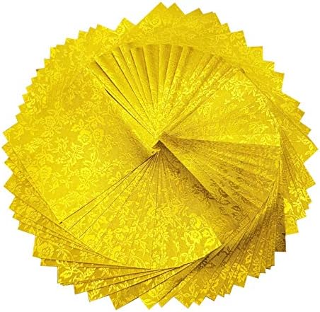 100 Origami paper sheets paper pack Gold Origami paper cranes 6x6 inches by Origamipolly