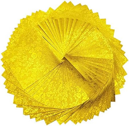 100 Origami paper sheets paper pack Gold Origami paper cranes 6x6 inches by Origamipolly
